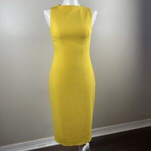 Brandon Maxwell Yellow  Midi Dress Classic Luxury